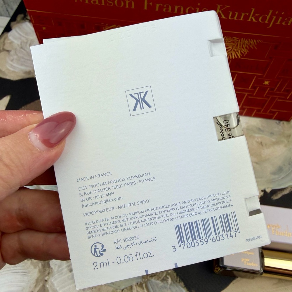 NEW Maison Francis Kurkdjian Baccarat Rouge 540 Sample & Gentle Fluidity Set. - Picture 8 of 9